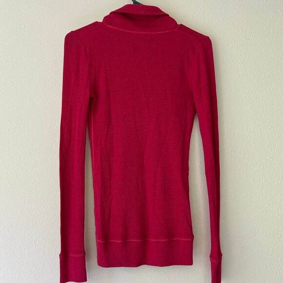 Vintage American Eagle waffle knit long sleeve fitted long  tunic Y2K retro M - Picture 9 of 13